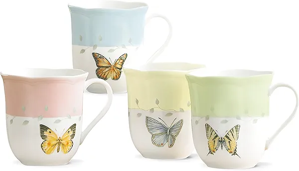 Lenox 773903 Butterfly Meadow 4-Piece Mug Set, Multicolor, 1.85 LB