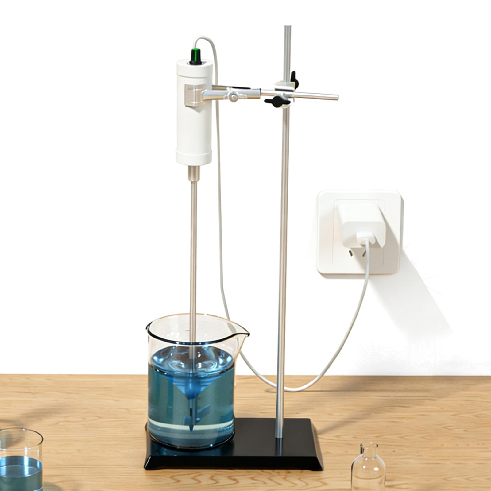 Mezclador eléctrico de laboratorio, agitador eléctrico superior, viscosidad 1000-2000CPS, para contenedores H2O de 500 ml-3 L, control de velocidad continuo, para experimentos químicos biológicos