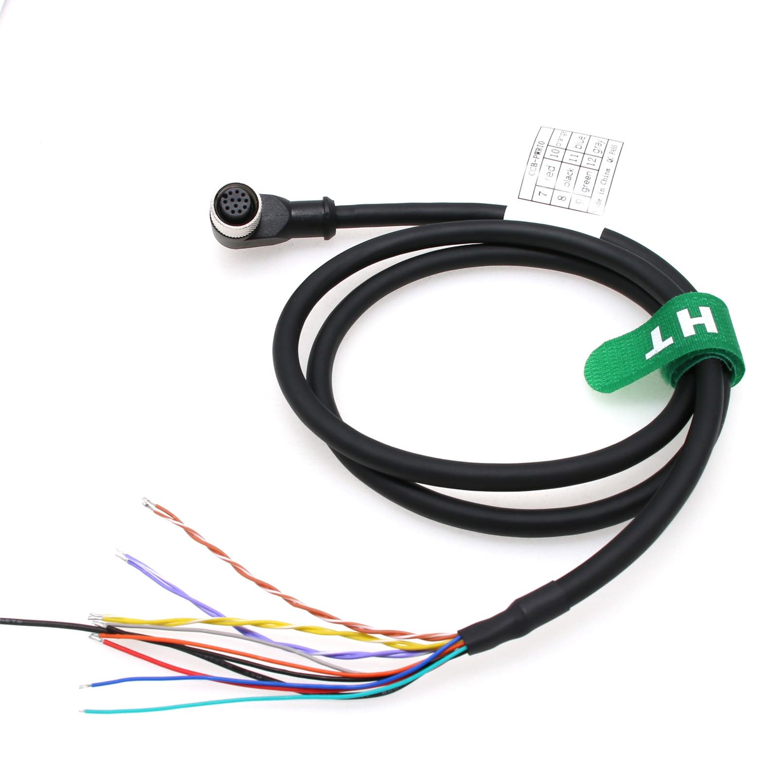HangTon 24V Power IO Trigger Cable M12 A-Coded 12 Pin Female Right Angle to Flying Lead for Cognex in-Sight 7000 Industrial Actuator Sensor Network Automation 2m