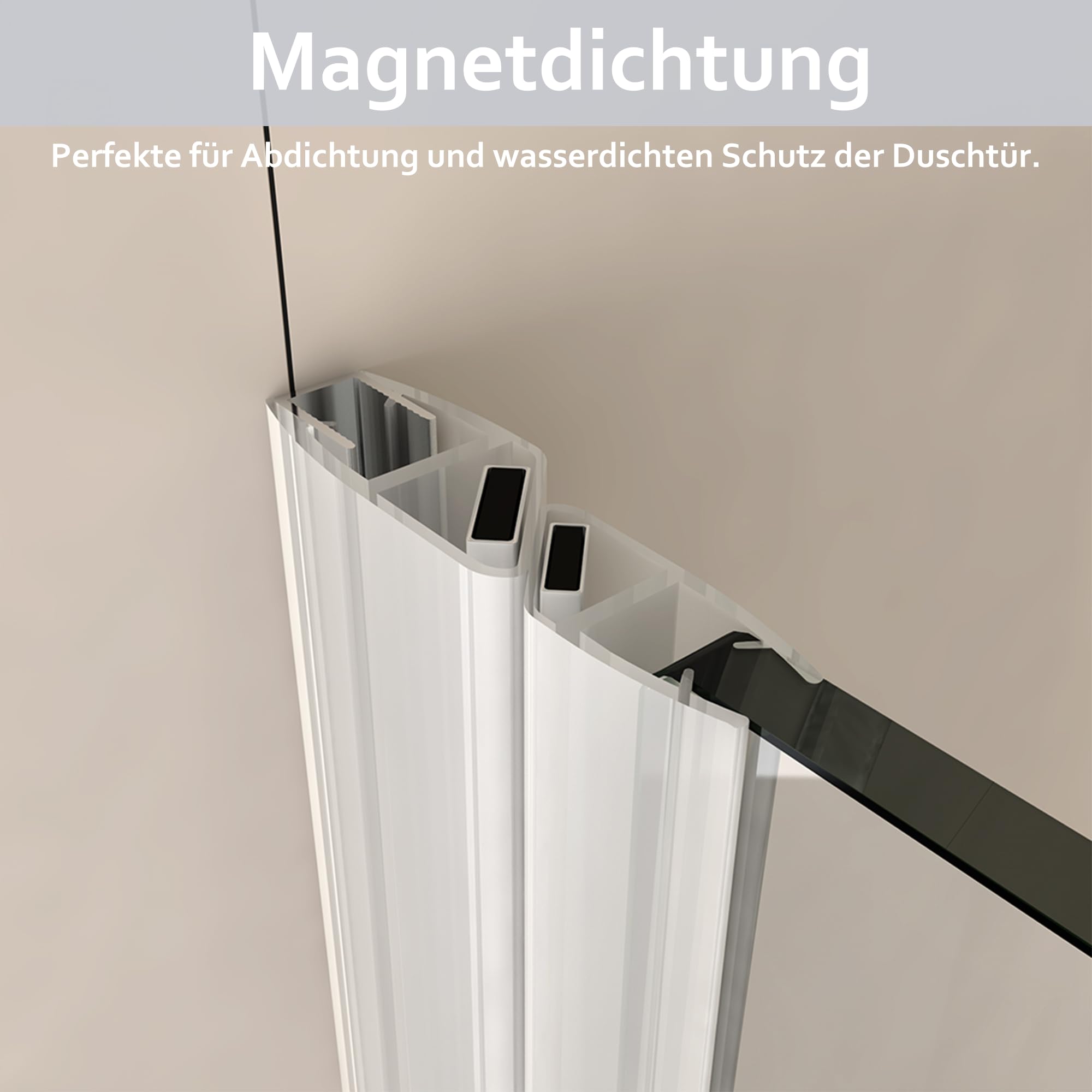 Duschtür 80x195 cm Nischentür Duschabtrennung Schwing Glastür Duschtrennwand aus Nano Sicherheitsglas Höhe 195cm