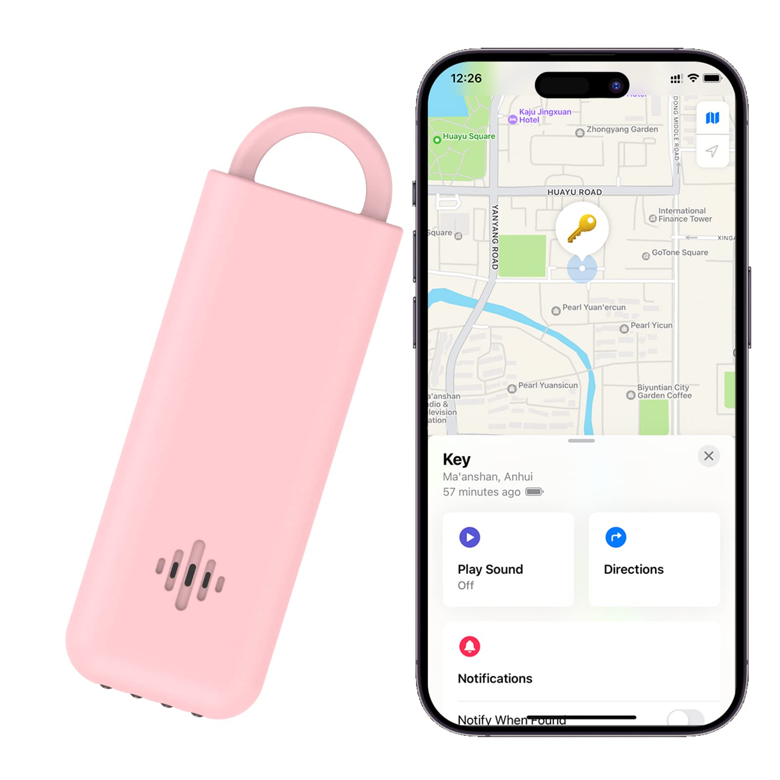 6-In-1 Personal Alarm, 130dB Extra Loud, Item Luggage Tracker Works with Apple Find My(iOS Only, Android Not Support), Unique Red & Blue Strobe Light, Key Finder, Item Anti-Lost Alarm, Mini Flashlight