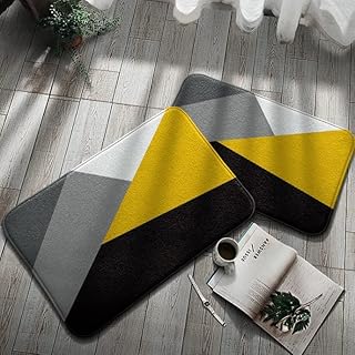 1 szt. żółta geometryczna wycieraczka salon miękki dywan kuchnia łazienka antypoślizgowa chłonna mata nordycki styl wewnętrzny dywanik nr 18 60 x 180 cm