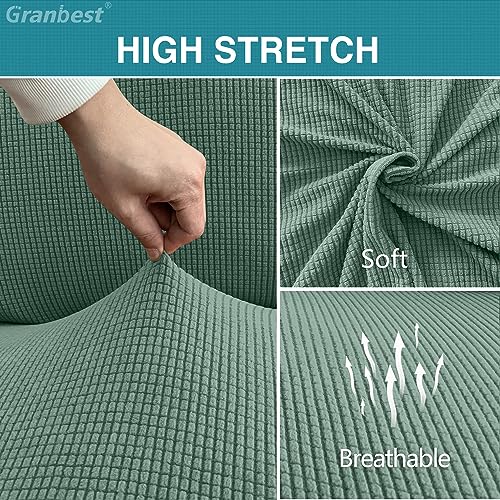 Granbest Hohe Dehnung Stuhlhussen, Universelle Passform Jacquard Esszimmerstühle Bezüge, Abnehmbare Stuhl Protektors für Esszimmer, Küche… – Ansicht 3