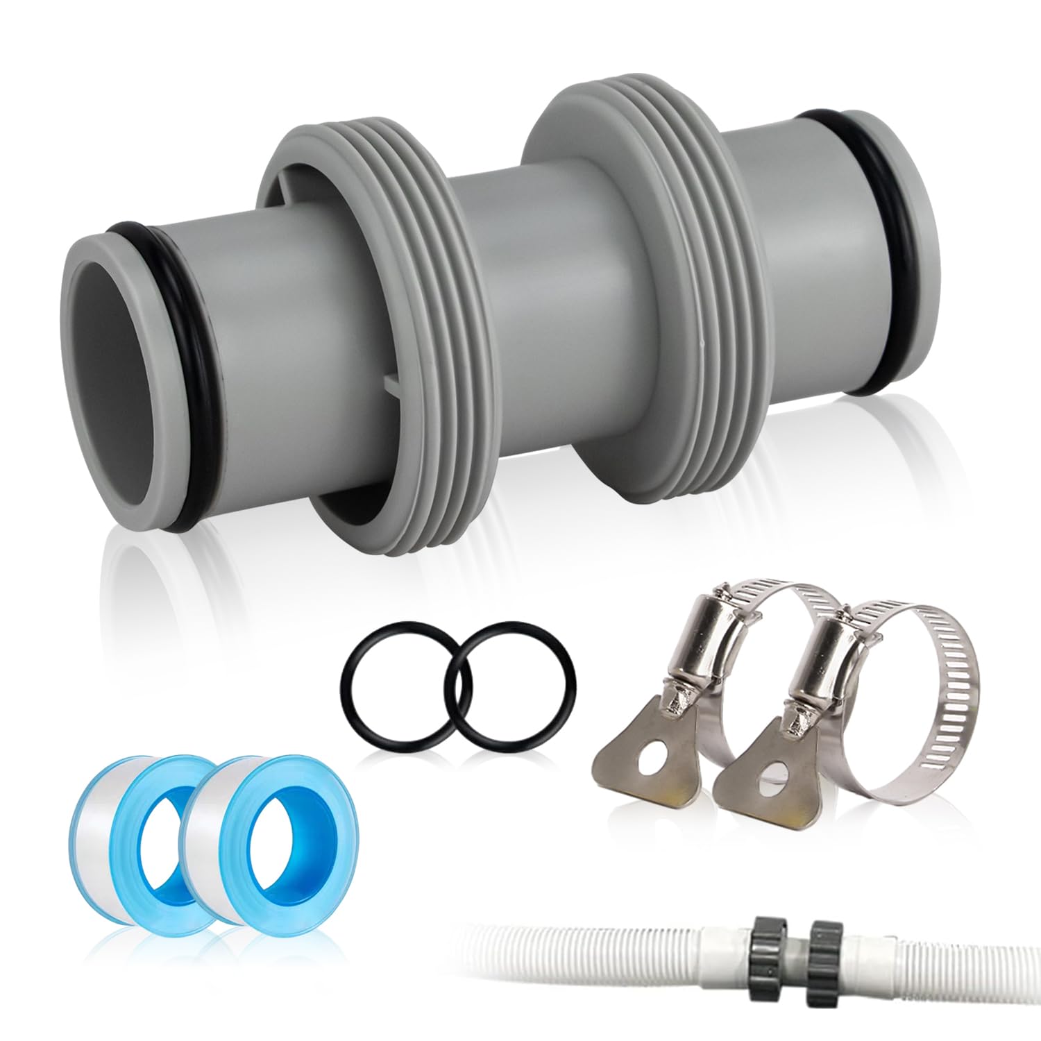 RYAN 4er Set Schlauchverbinder 32–38 Mm Inklusive 8 Schlauchschellen – Perfekt Für Pool, Garten Und Wasseranschlüsse