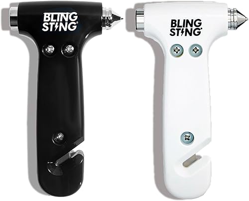 Miniatura 8 de BLINGSTING Martillo de seguridad  Herramienta de escape automotriz de emergencia con rompeventanas, cortador de cinturón de seguridad y correa