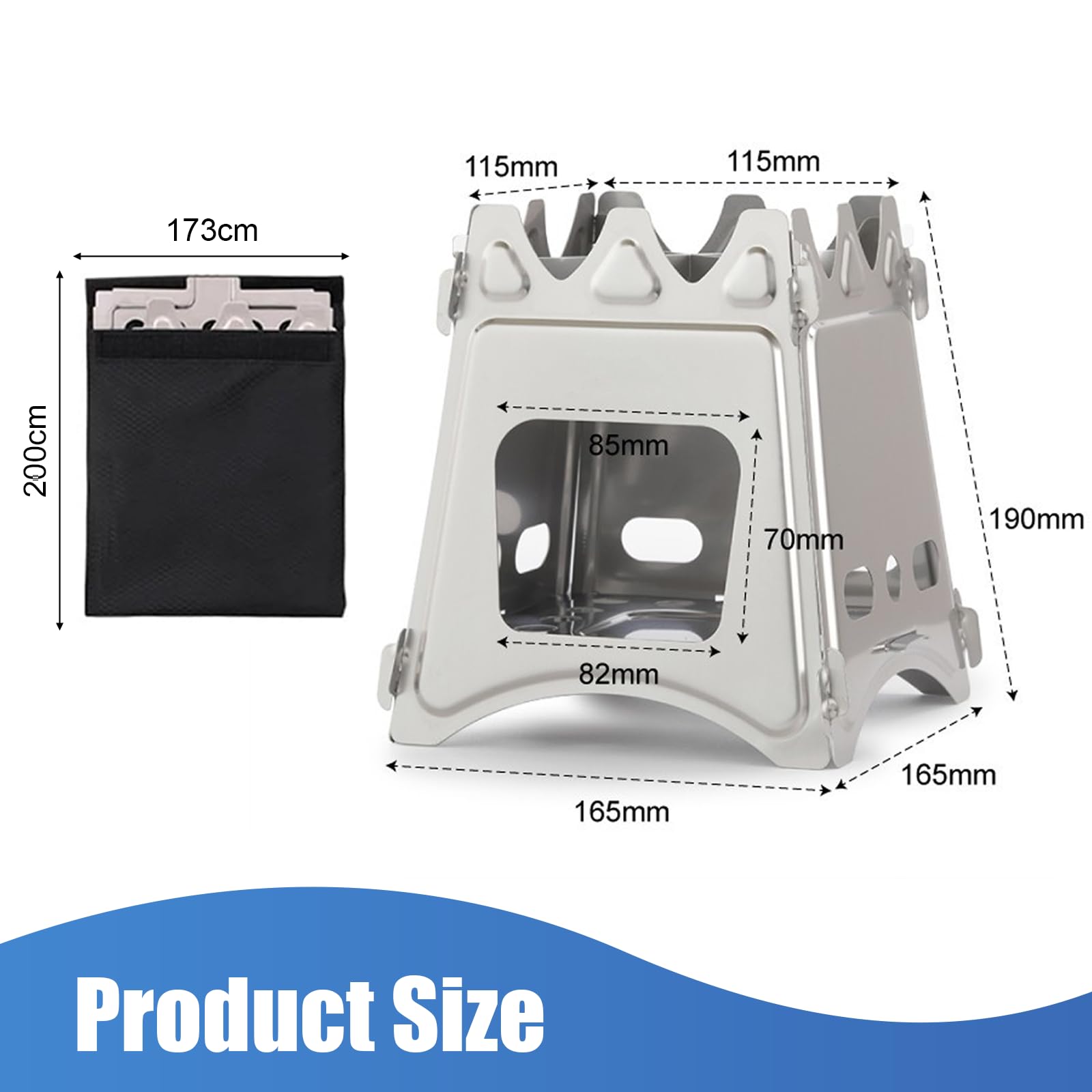 Mini stufa a legna da esterni, piccola stufa a tenda per fornelli, fornelli da campeggio, pieghevole e portatile, carburatore compatto per picnic, barbecue, campeggio, escursioni, viaggi, attrezzature