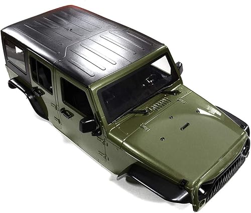 Integy RC Model C29840DARKGREEN - Kit de cuerpo de plástico duro realista JW10-S para orugas 110 WB 12.323 in (verde mate)