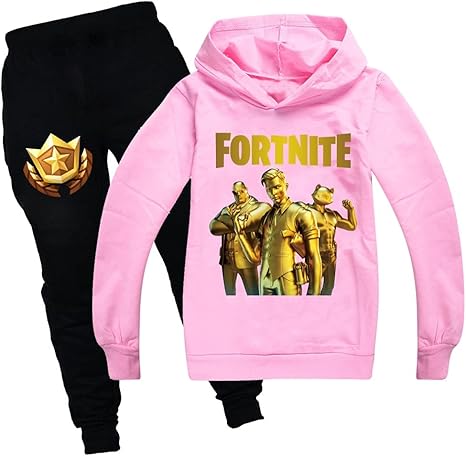 Amazon Co Jp Fortnite フォートナイト パーカー 2点セット 長袖 子供用 ゲーム キャラクター 秋冬 子供服 キッズ ジュニア ジャージ スウェット上下セット 13色 ピンク 130cm 服 ファッション小物
