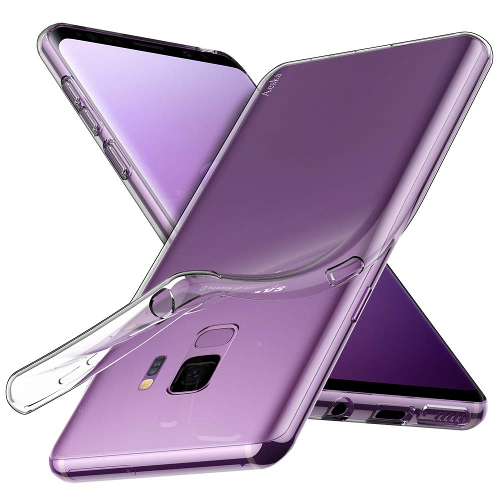 Aeska Galaxy S9 Case, Ultra [Slim Thin] Flexible Clear TPU [Scratch-Resistant] Gel Rubber Soft Skin Silicone Shockproof Protective Case Cover for Samsung Galaxy S9 (Clear)【Not fit for Samsung S9 Plus】