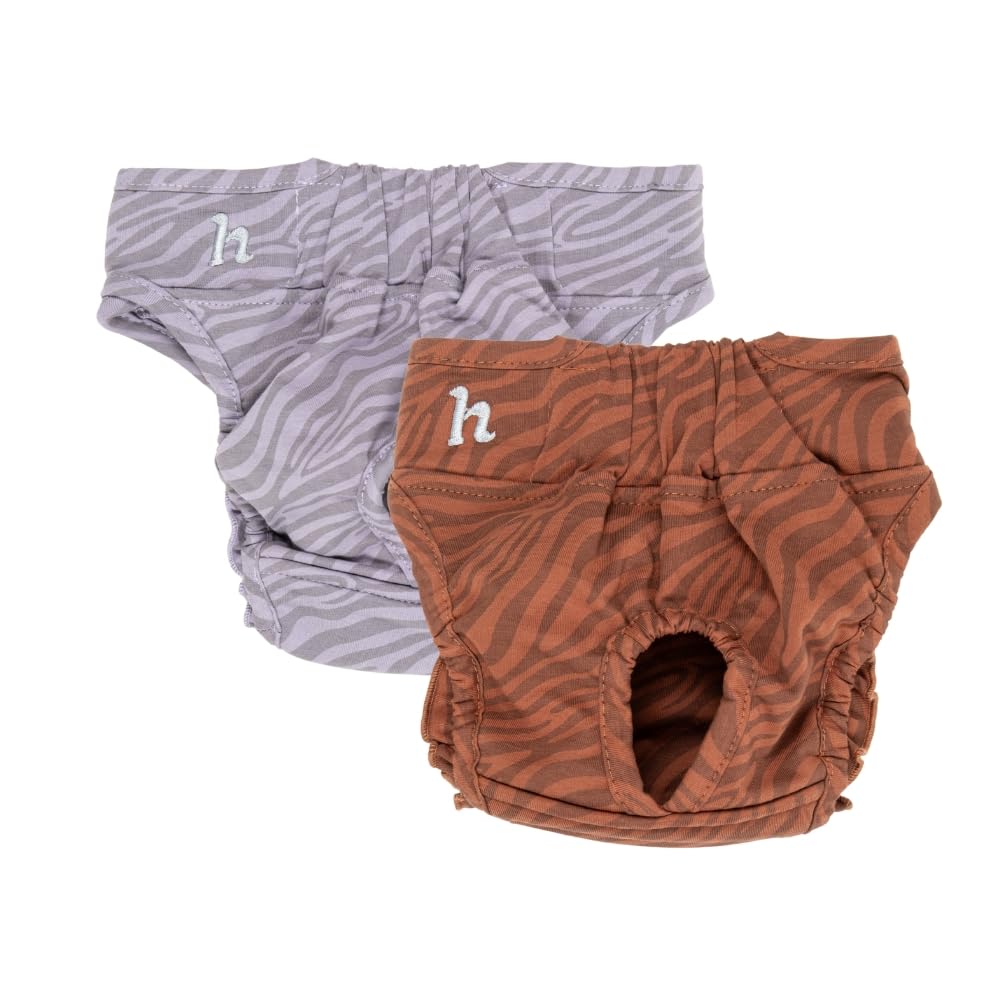 Holly Premium Hundewindeln für Hündinnen und Rüden 2er-Set, Läufigkeitshose mit Klettverschluss waschbar bei Inkontinenz, Läufigkeit - Oeko-TEX Baumwolle, Hunde- windel weich & atmungsaktiv