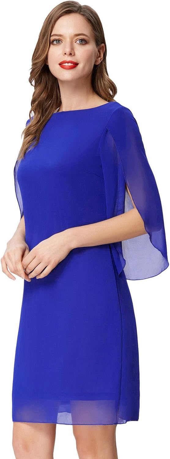 GRACE KARIN Women's Chiffon Cocktail Dresses 2023 Wedding Guest Party Dress XX-Large Blue