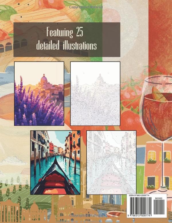 Bella Italia: A Paint by Numbers Adventure: A Stunning Paint by Numbers Collection Featuring Italy’s Most Beautiful Landscapes, Cities, and Landmarks ... A Travel & Culture Coloring Collection) image 3