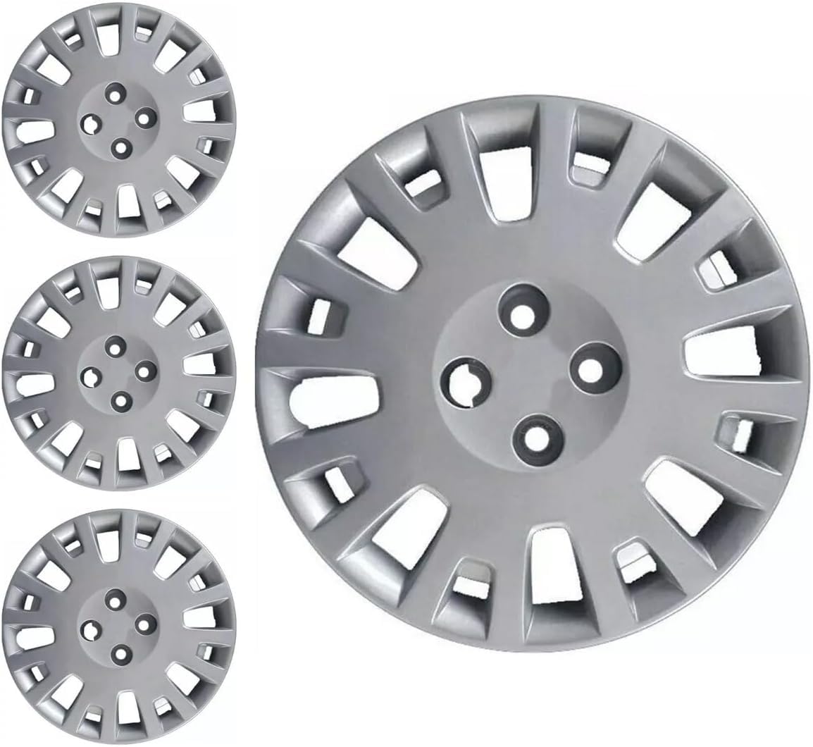 RYELDOM Copricerchi 15 Pollici per Fiat Fiorino dal 2008, Set 4 Coppe Ruota in Nylon Flessibile Resistenti, Copricerchi Auto 15", Made in Italy