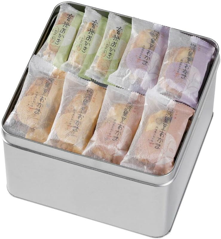 春の贈り物お便り 丹波黒豆・玄米おかき げんぶ堂 玄米おかき（2枚）×24、丹波黒豆（素焼き・サラダ味・醤油味）（各2枚）×各10