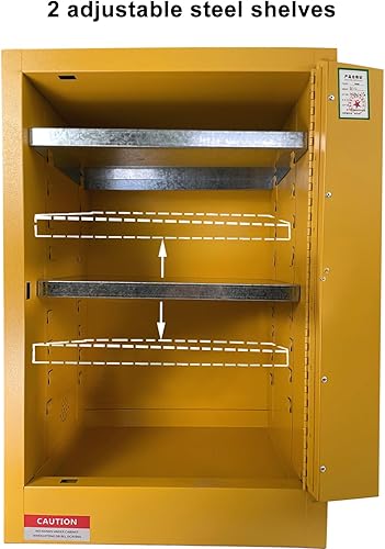 Miniatura 4 de koxuyim Gabinete de almacenamiento peligroso 17 "x 18" x 22", gabinete de seguridad industrial, estante ajustable inflamable, líquidos inflamables