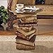 Design Toscano NG32069 Power of Books Vintage Decor Stacked Books End Table with Glass Top, 21 Inch Tall, Handcast Polyresin, Full Color