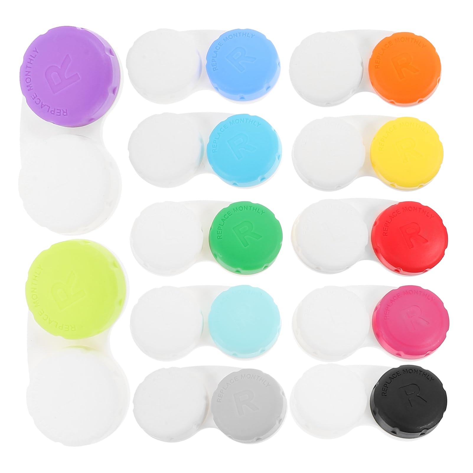 5 Series Estuche para Lentes De Contacto Contenedor De Lentes Cosméticos Ojo Organizador De Lentes De Contactos Caso Pequeño Porta Lentes De Bolsillo El Plastico 12 Piezas X 5