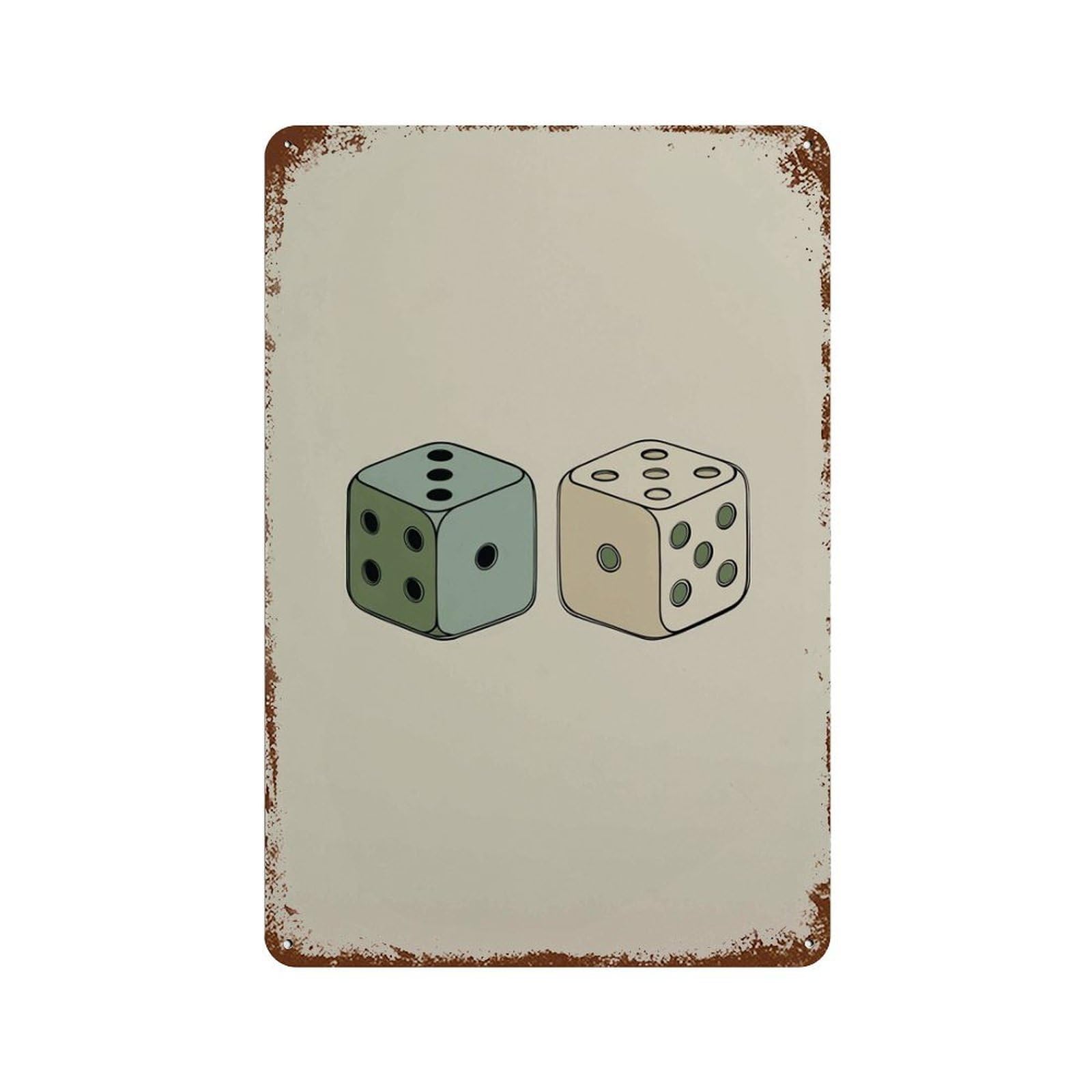 xiaoxiaoshen Dice Retro Casino Gambling Work Minimalist Game Room Mid Century Modern Wall Decor Art Metal Tin Poster Modern Home Decor Art Home Bar Shop Decorations Vintage Sign 30x20cm
