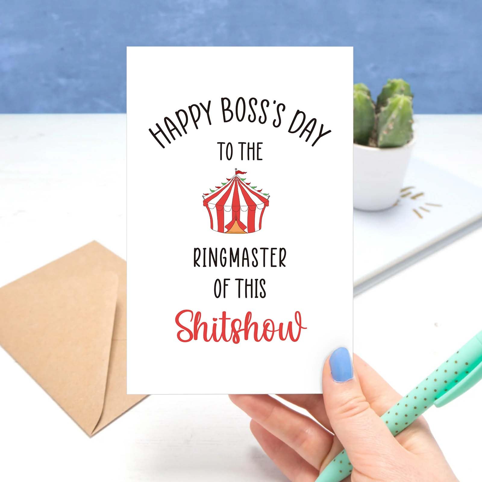 Funny Boss's Day Card - "Ringmaster Of This Shitshow" Appreciation Card For Boss