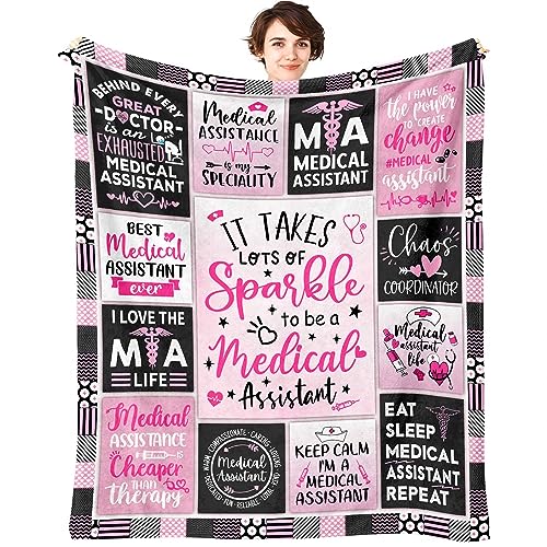 Jnufoju Medical Assistant Gifts Throw Blanket 60 x 50 Inch