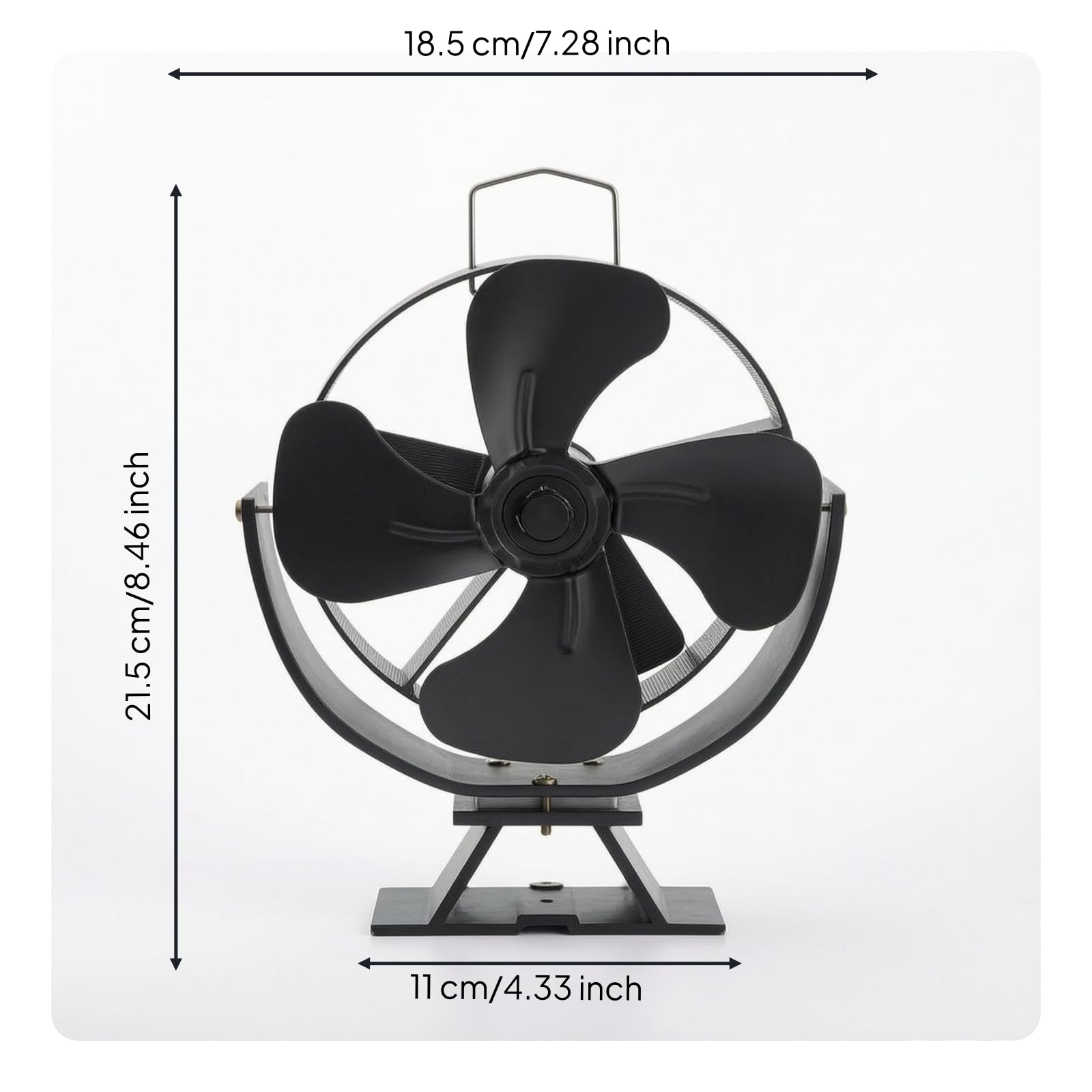 Ventilador con Alimentación Térmica Termoeléctrico Ventilador Autoalimentado Alimentado por Térmico para Chimenea, Xz1320 4-Blade