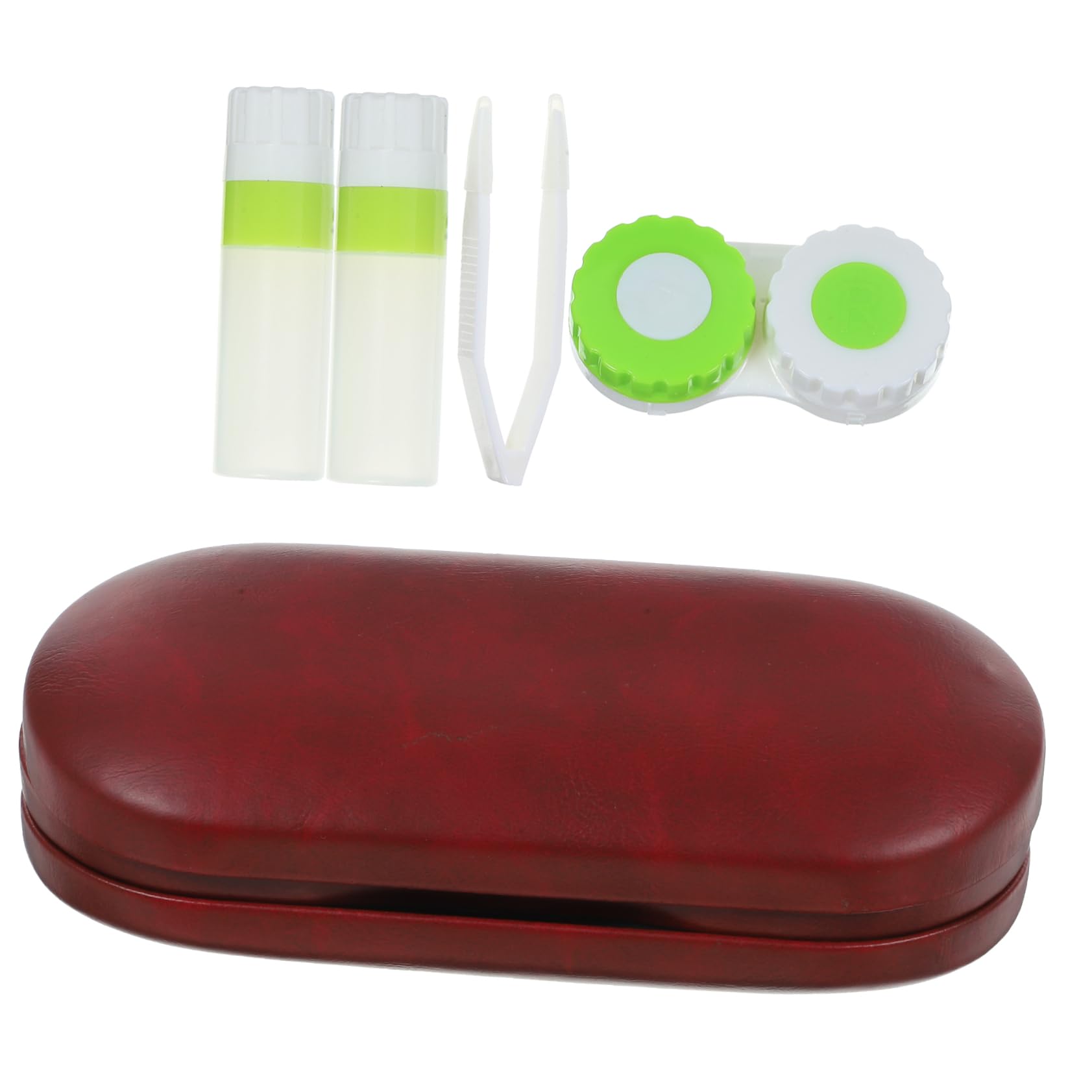 Ipetboom 5juegos Estuche De Gafas Doble Portátil Caja De Almacenamiento para Gafas y Lentes De Contacto para Viajes y Actividades Al Aire Material PU Resistente y Ligero