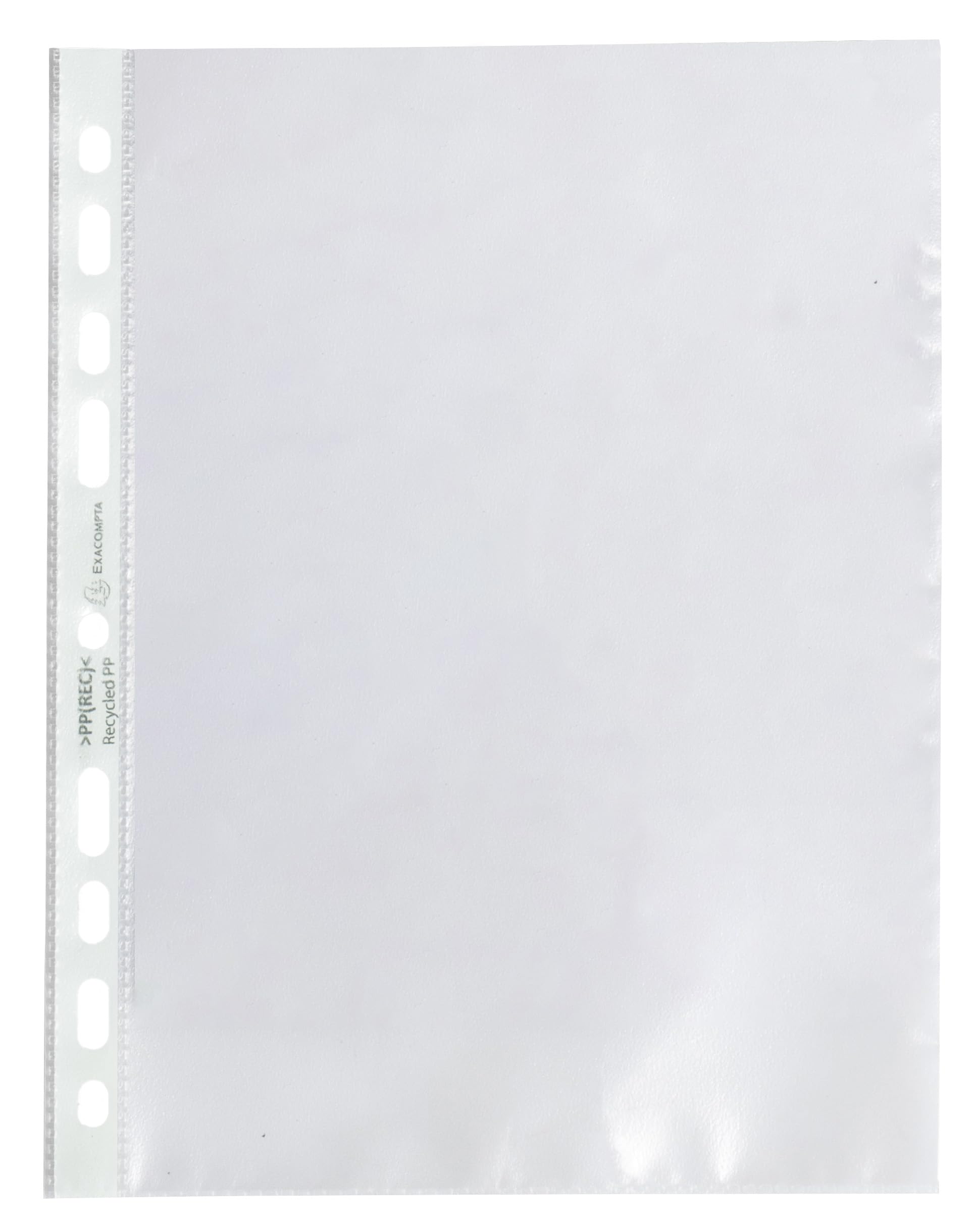 Exacompta - Ref 51100E - Box of 500 A5 Forever Perforated Pockets in Recycled Grained Polypropylene - Thickness 6/100th - Dimensions: 16.8 x 21.5 cm - Translucent Crystal