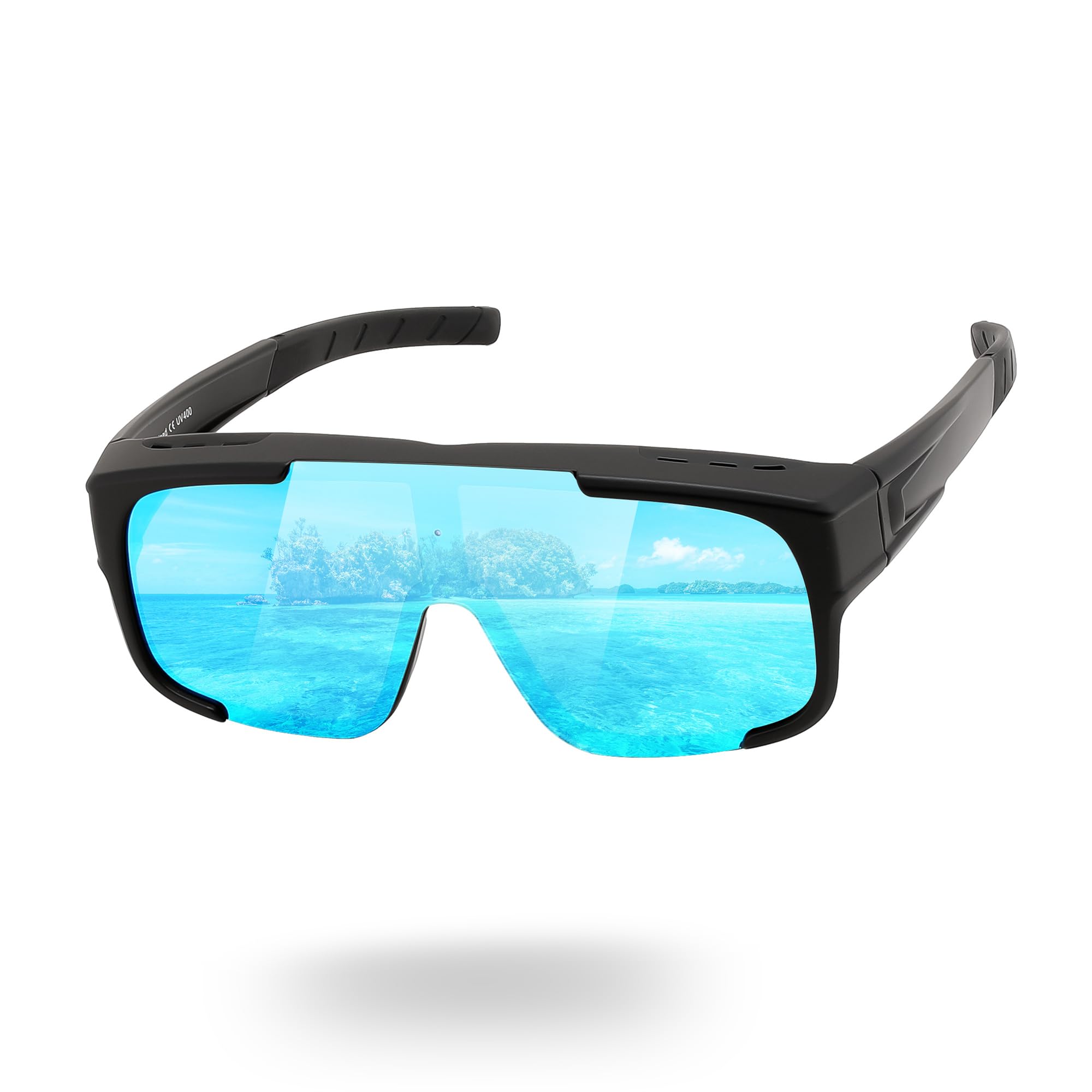 FEISEDY Polarized Fit Over Glasses Sunglasses for Men Women, Sports Wrap Around for Driving Cycling Fishing B0315