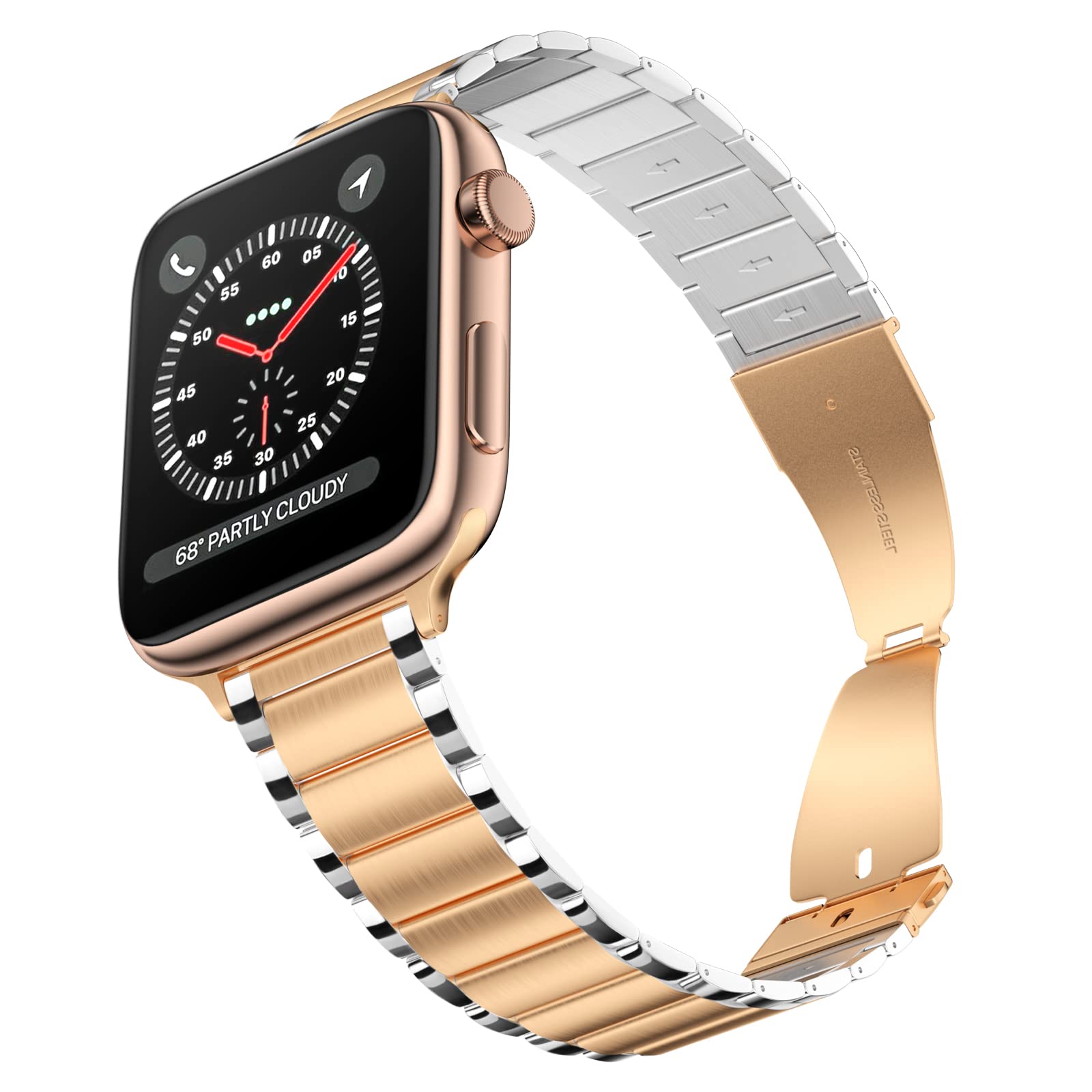 Watch Band Compatible with Apple iWatch iPhone Metal Stainless Steel Bands Link Bracelet Strap 45mm 44mm 42mm 41mm 40mm 38mm Replacement Wristband