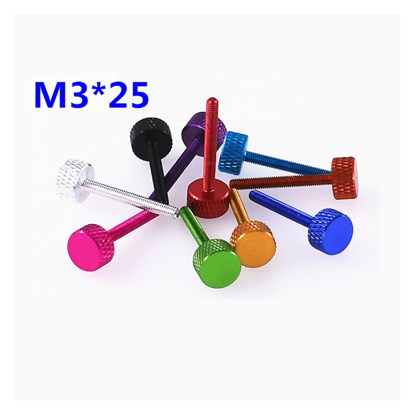 5 uds M3 aleación de aluminio tornillo moleteado mano apretar DIY(M3x20mm,Claret)