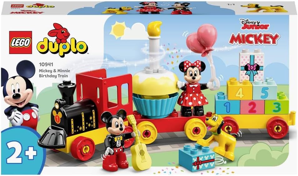 Lego Duplo | Disney Mickey and Minnie Birthday Train Toy for Boys and Girls 2+ Years - Educational Game with Number Bricks and 3 Figures Inc. Pluto - Gift Idea 10941
