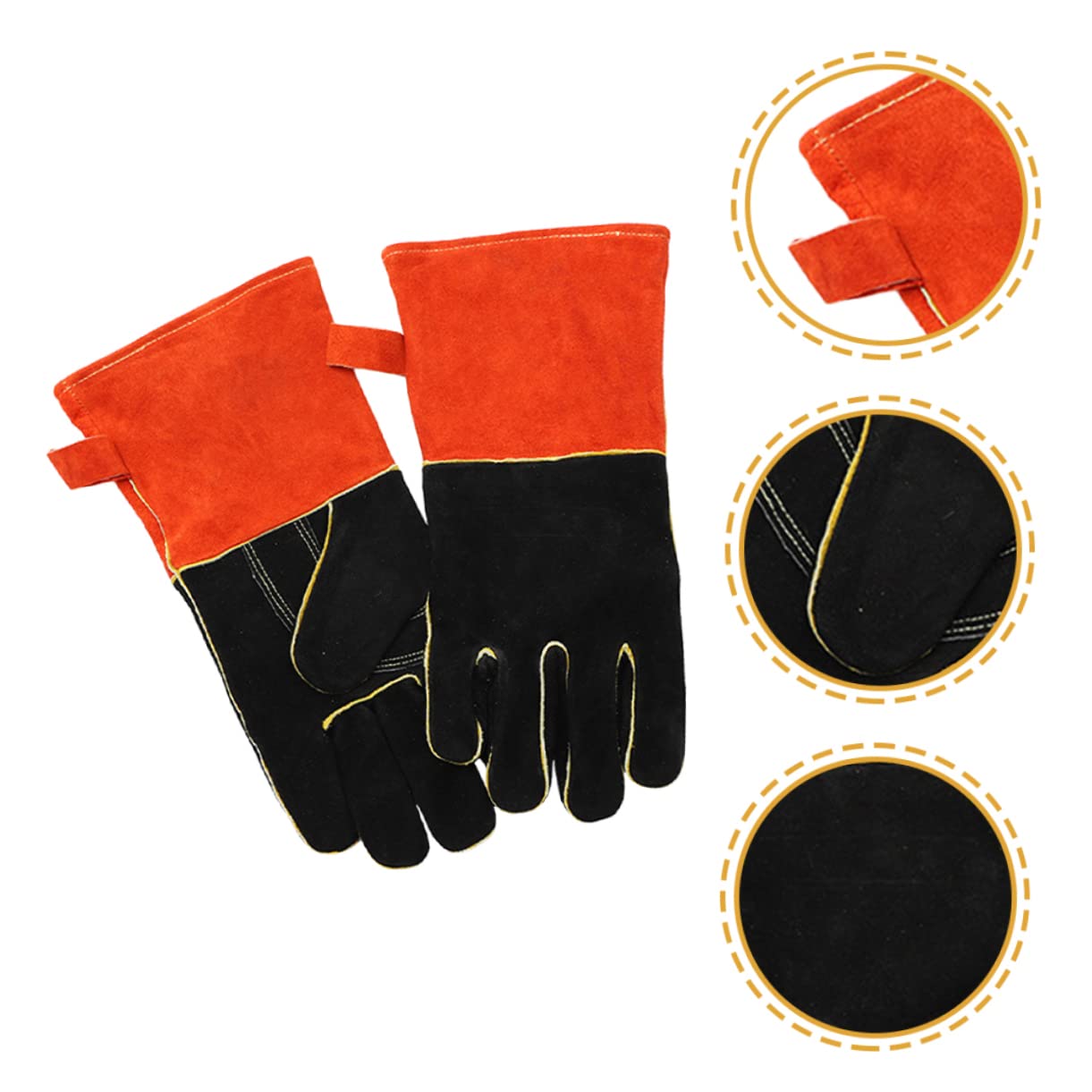 Guantes para Asar Resistentes al Calor, Guantes de Horno Resistentes al Desgaste, para Barbacoa al Aire Libre y Cocina, Diseño de Cinco Dedos, Antideslizante, Protección Integral