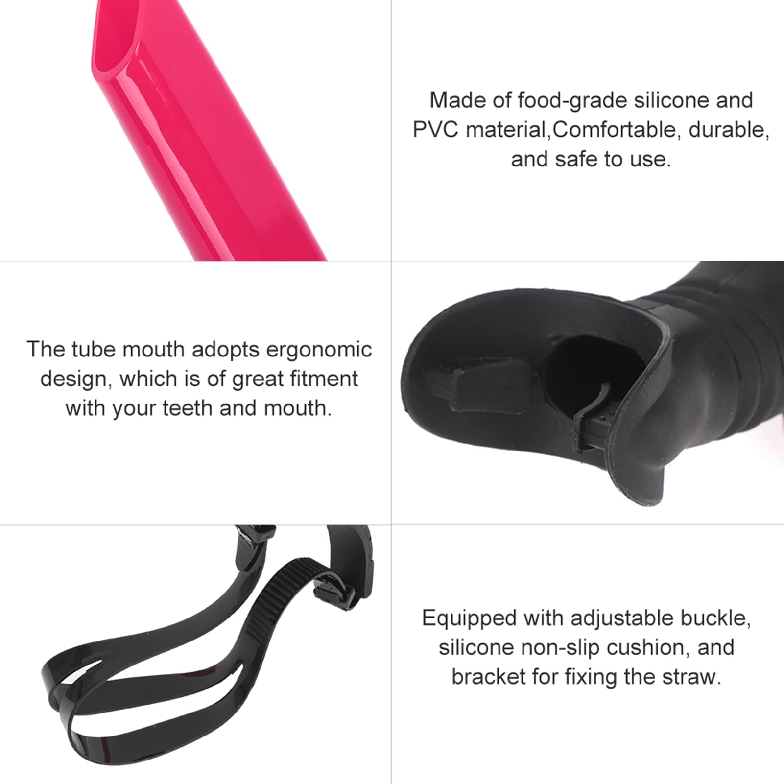 Tubo di respirazione per boccaglio anteriore di alta qualità con design staccabile, confortevole, resistente e facile da pulire per snorkeling e immersioni