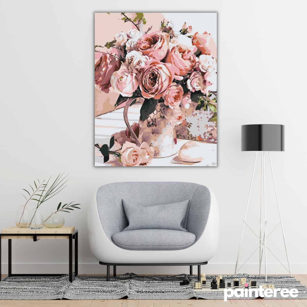 Malen Nach Zahlen Für Erwachsene – Blumen & Biene Motiv 50x100 Cm, Mit Acrylfarben Und Pinseln, Ohne Rahmen