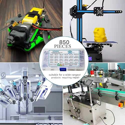 Miniatura 4 de Juego de 850 tuercas y tornillos de acero inoxidable surtidos de tornillos métricos M2 M3 M4 Tornillos hexagonales surtidos y tuercas kit para