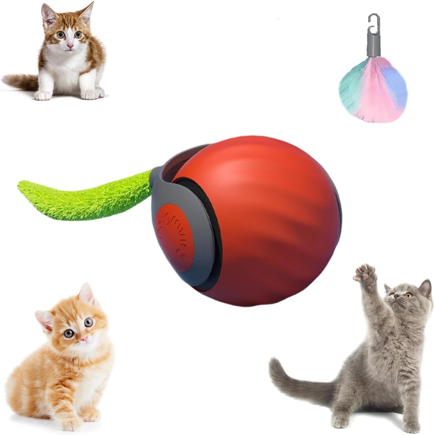 Katzenspielzeug Ball, 360° Selbstdrehender Elektrisch Katzenball, USB