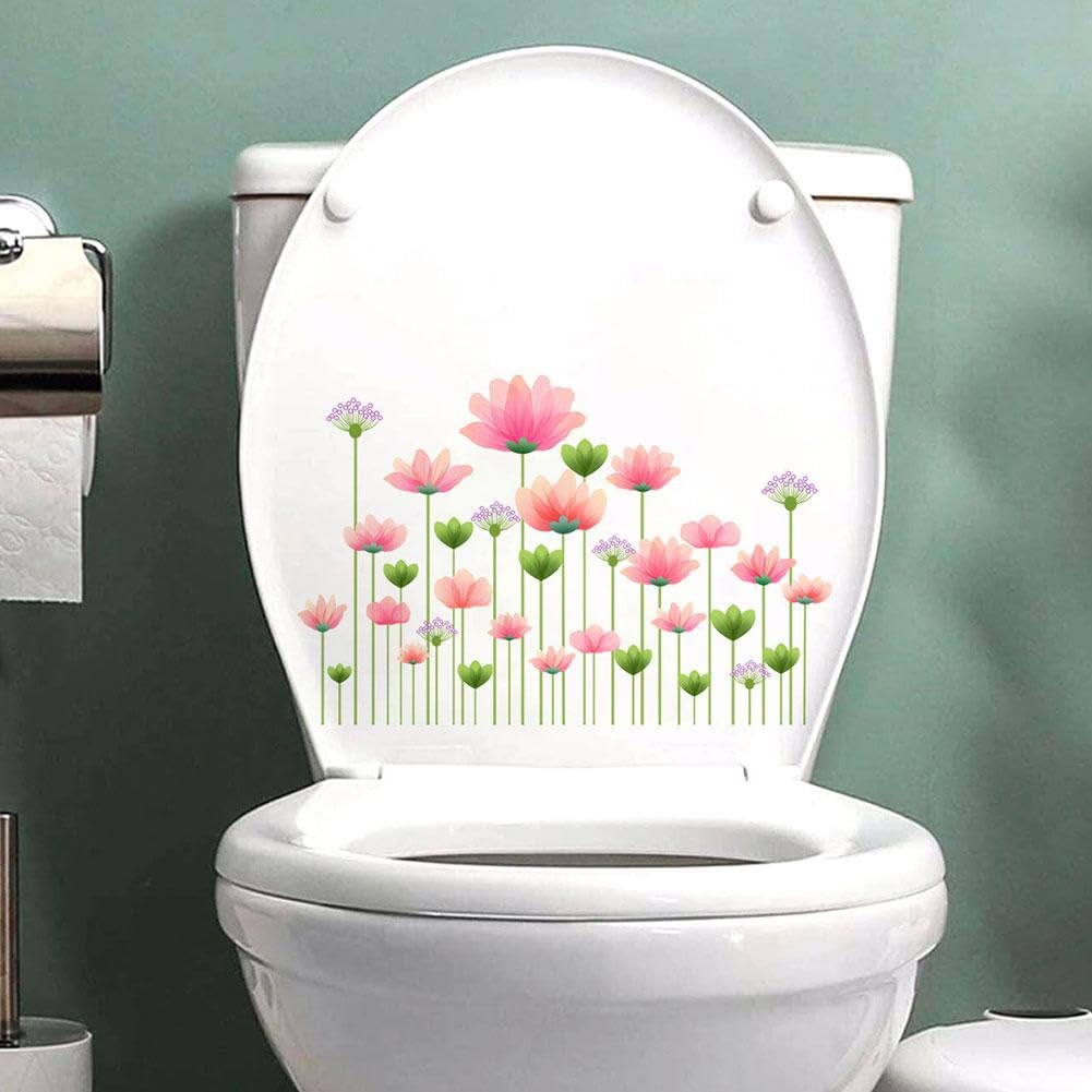 Blumen Toilettensitz Aufkleber - Selbstklebend & Wasserdicht Für Deine Badezimmer Deko