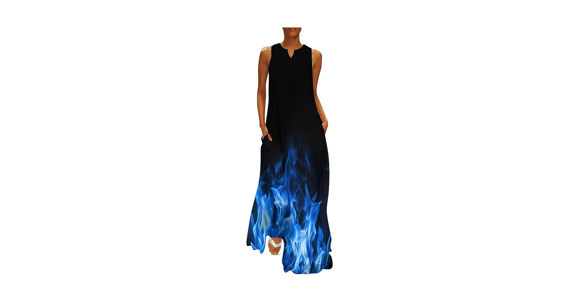 Amazon.com: GTABVECT Blue Flame Women's Maxi Dress Summer Amazon.com: GTABVECT Blue Flame Women's Maxi Dress Summer