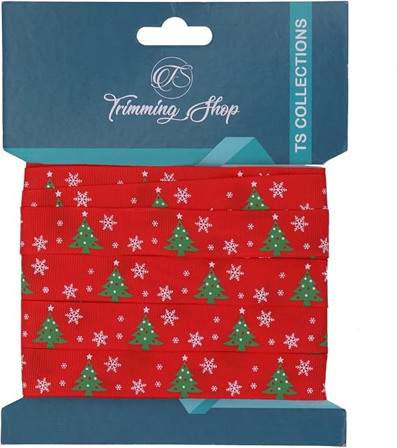Trimming Shop Red Christmas Grosgrain Ribbon 20mm x 10 Yards Xmas