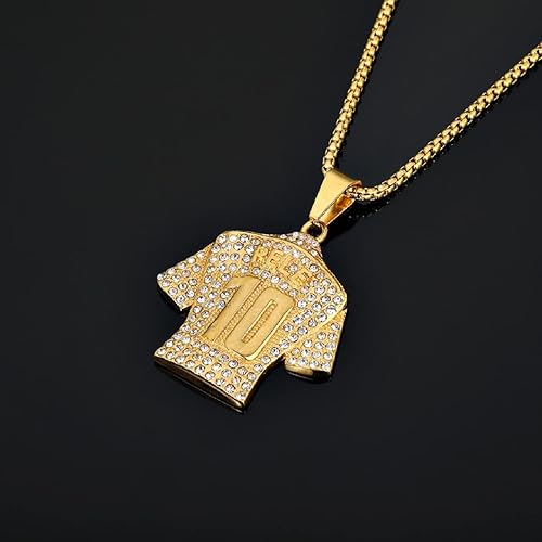 Miniatura 3 de Collar de jersey número 10, collar de fútbol número 10 para hombres, joyería con dije deportivo con dije de número 10, collar con colgante de