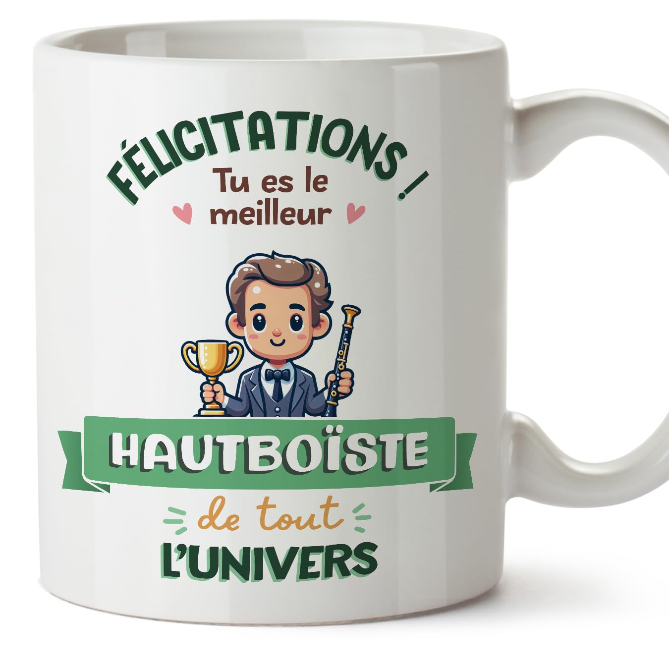 MUGFFINS Oboist Man Mug - in French - Meilleur Univers Trophée - Funny Gift for Colleagues - Ceramic 11oz Mug — image 1