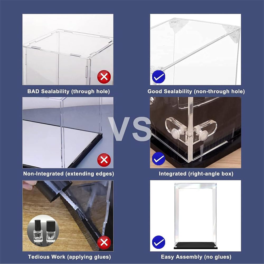 20x20x20cm 3mm Acrylique Vitrine Exposition pour Lego Creative Workbench 21265 Imperial TIE Fighter 75300 Agrabah's Palace 40613 76247 31133, Transparent Boîte de Présentation