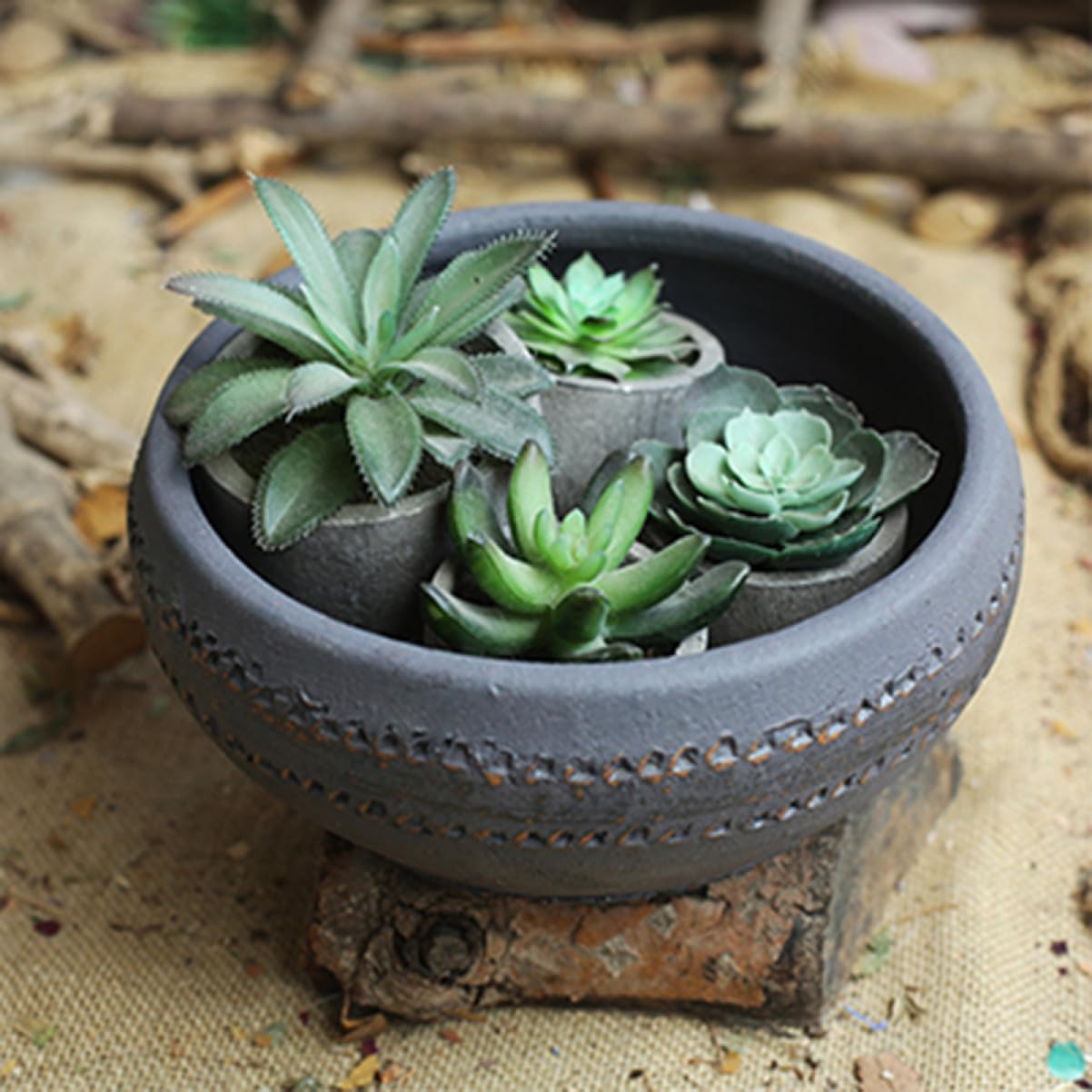 アンティーク 陶器鉢 2個セット 植木鉢 小型ポット アンティーク 陶器