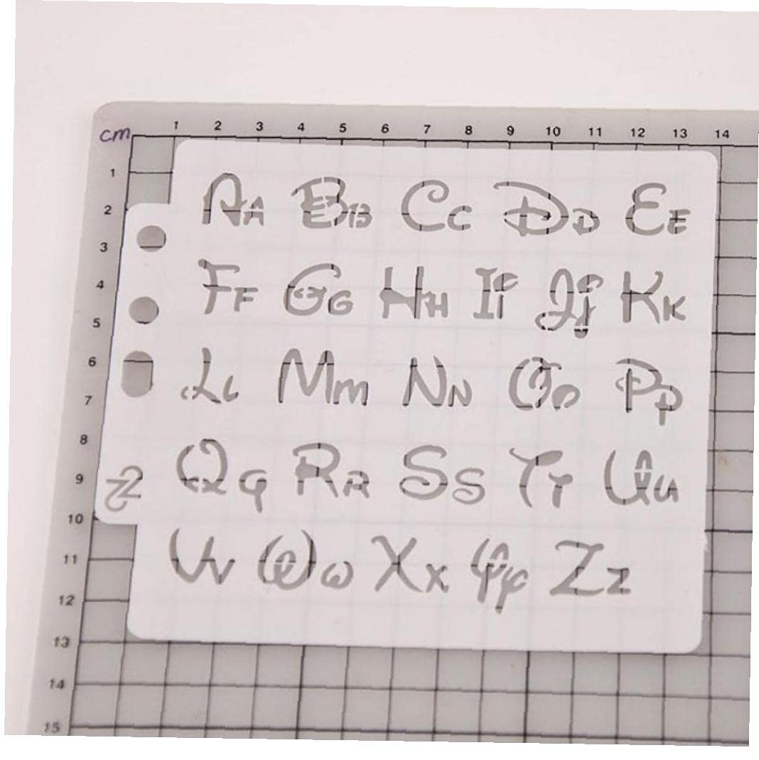 Stencil Per Lettere Alfabeto In Plastica PET, 14x13cm, Per Pittura E Scrapbooking