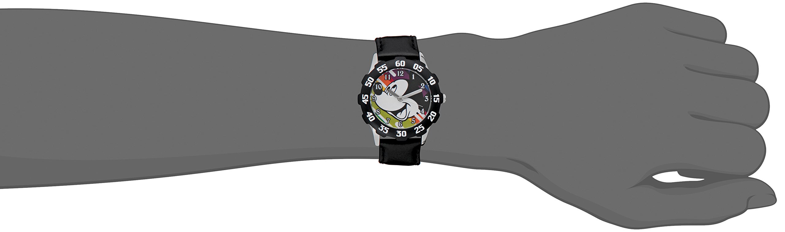 Disney Kids' W001973 Mickey Mouse Analog Display Analog Quartz Black Watch