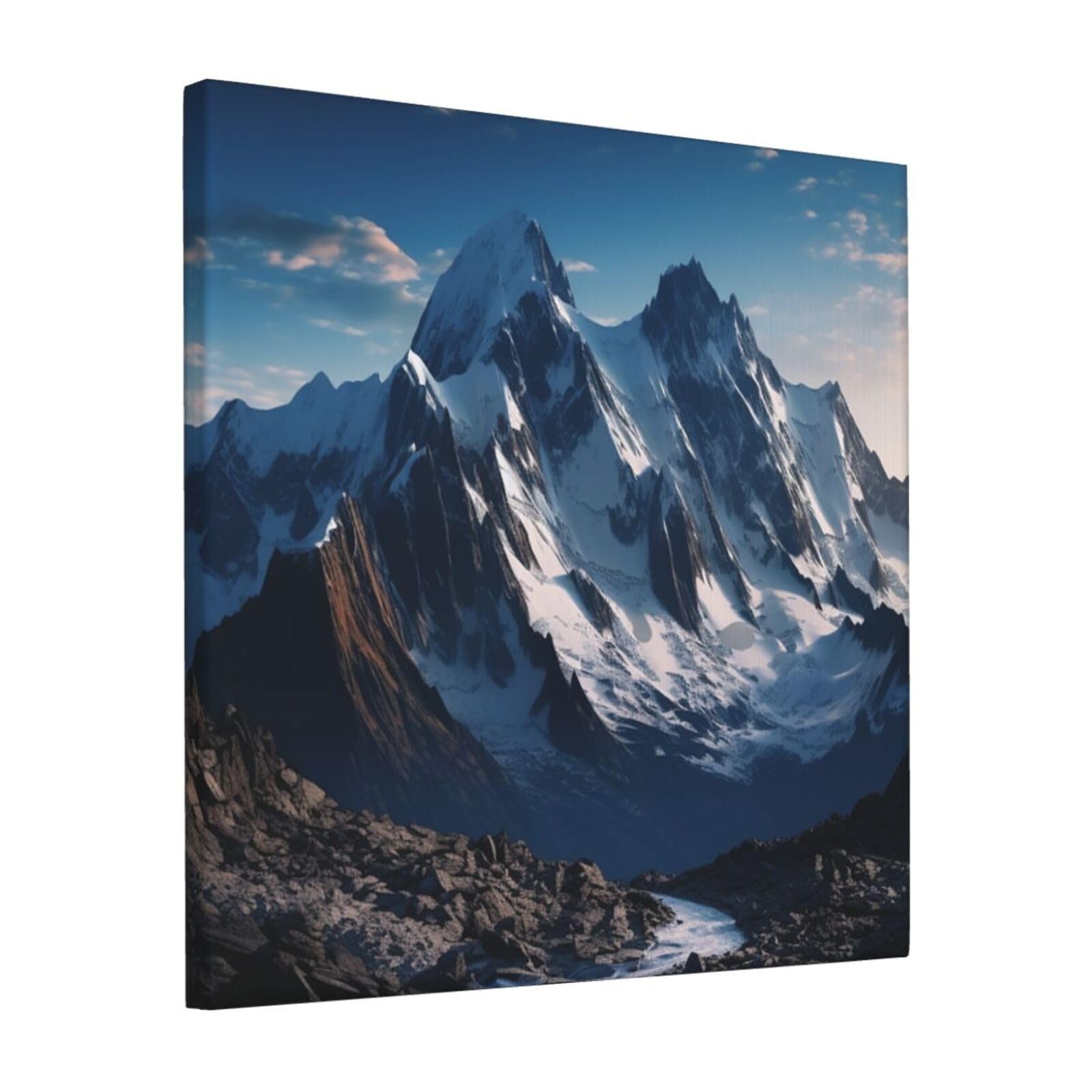 FodPand Melting Snow Mountain Canvas Wall Art for Living Room Wall Decor 12"x12" Modern Artwork Painting Pictures Hanging Canvas Prints Aesthetic Wall Art for Bedroom Bathroom Office Wallart Decor