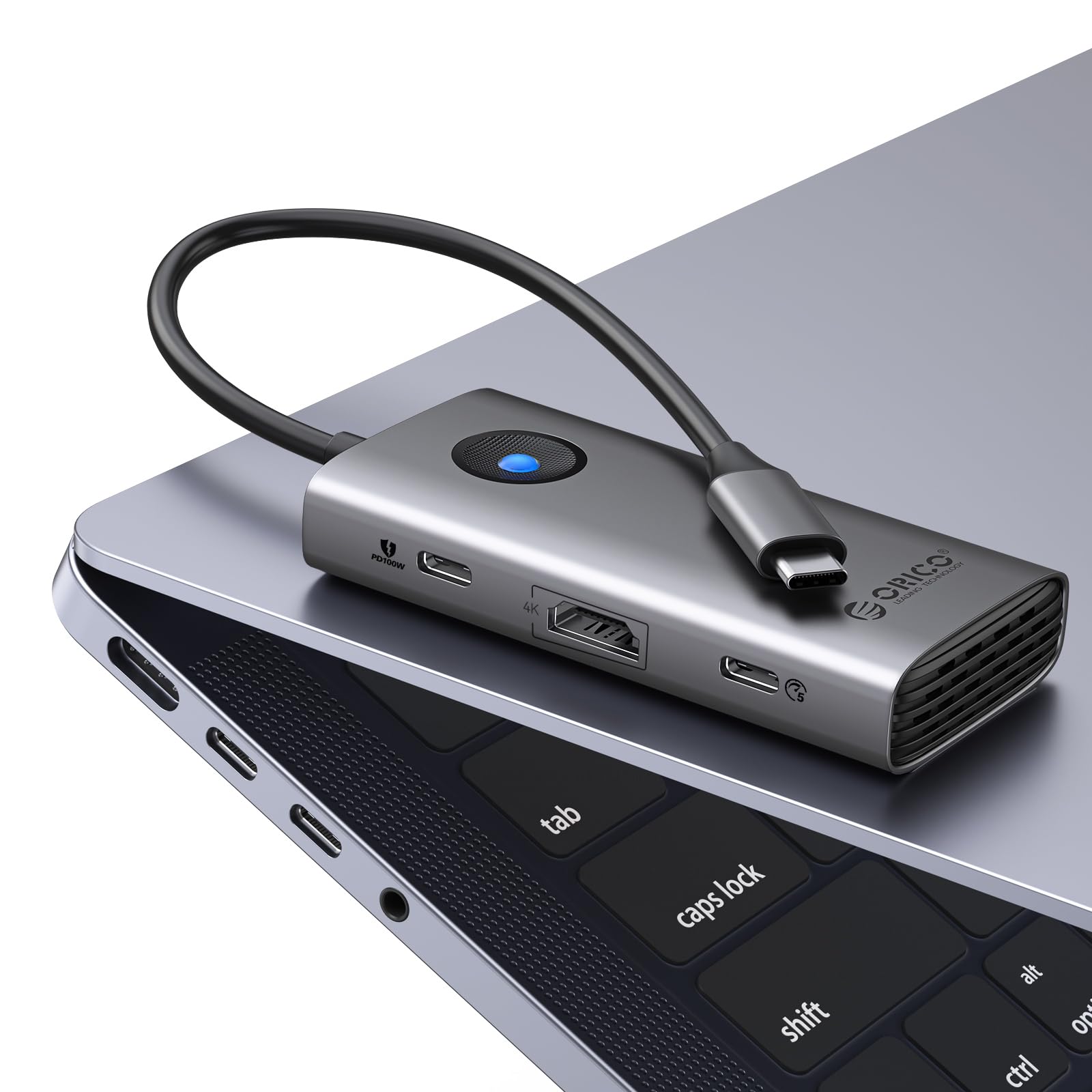Amazon | ORICO USB C ハブ 6-in-1 HDMI 出力 USB ハブ 100W PD充電 4K
