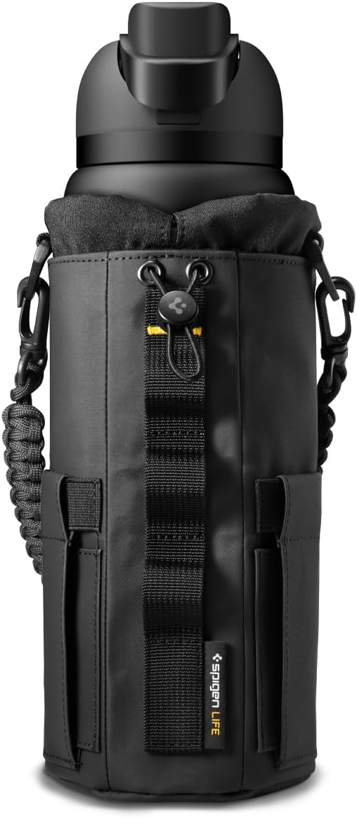 Spigen Life Magnetic Gym Bag for Men Tumbler Carrier Holder Bag for 20oz–40oz Water Bottles w/Molle System, Phone Pocket, Drawstring/Cord Lock, D-Ring Strap, Waterproof