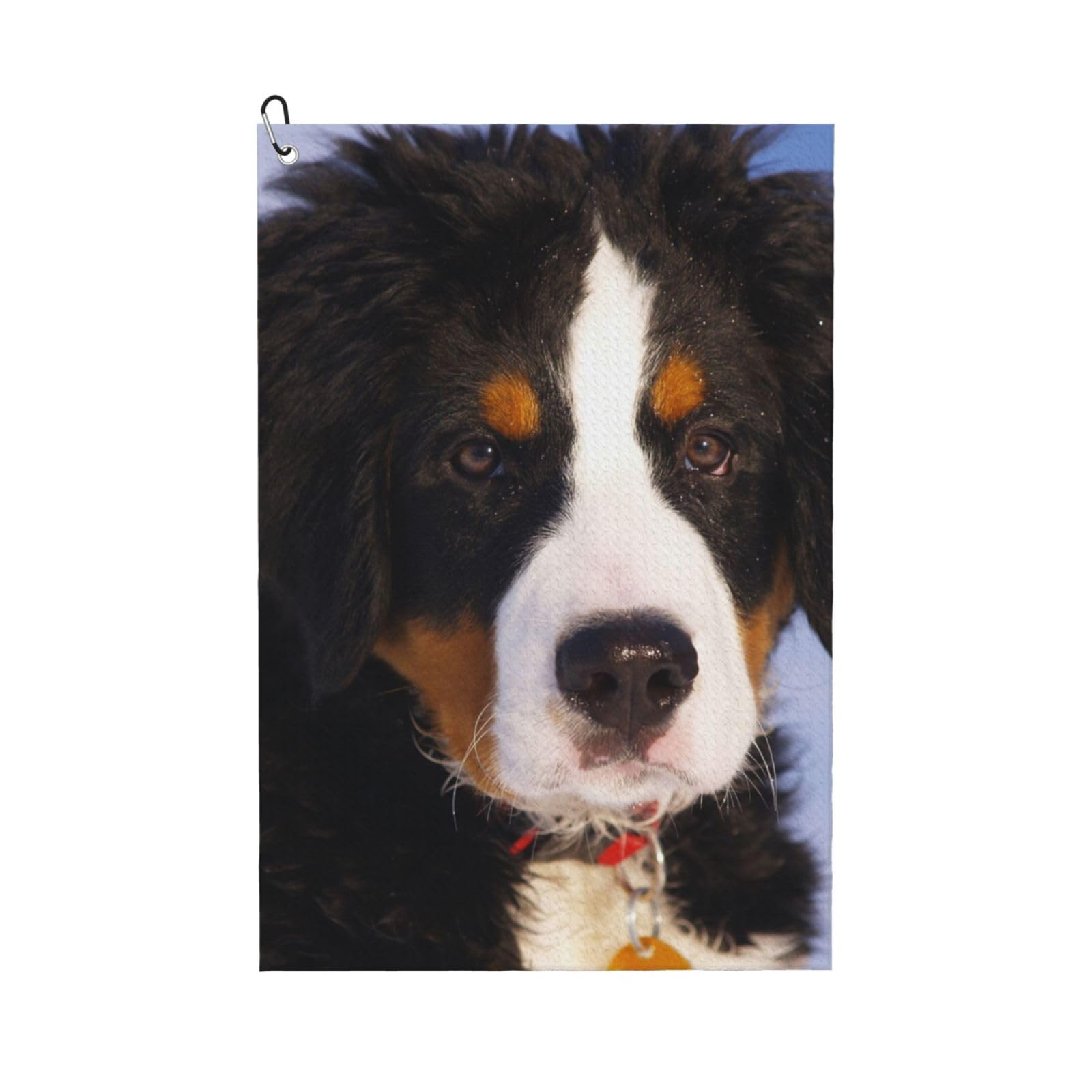 Hnnkloy Bernese Mountain Dog, 16x24 in Portable Waffle Golf Towels with Carabiner Clip for Golf Bag