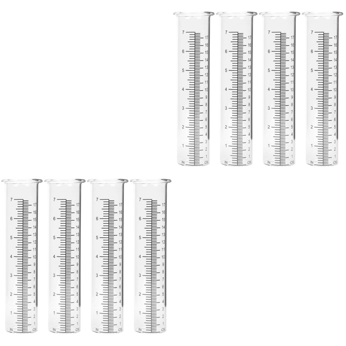 BESPORTBLE 2 Sätze Regenmesser Mit Weather Pflanzenbewässererung Gartenbewässerung Massge Solar- Sicherheits-solarlicht Ständer Für Regenmesser Gartenbedarf Glas Transparent 4 Stück * 2